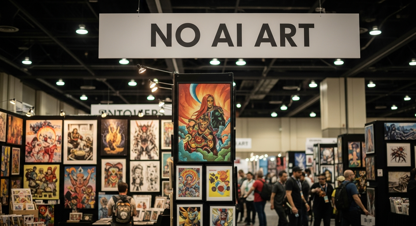 “가짜 예술 꺼져” 코믹콘, AI 그림 전면 퇴출 선언