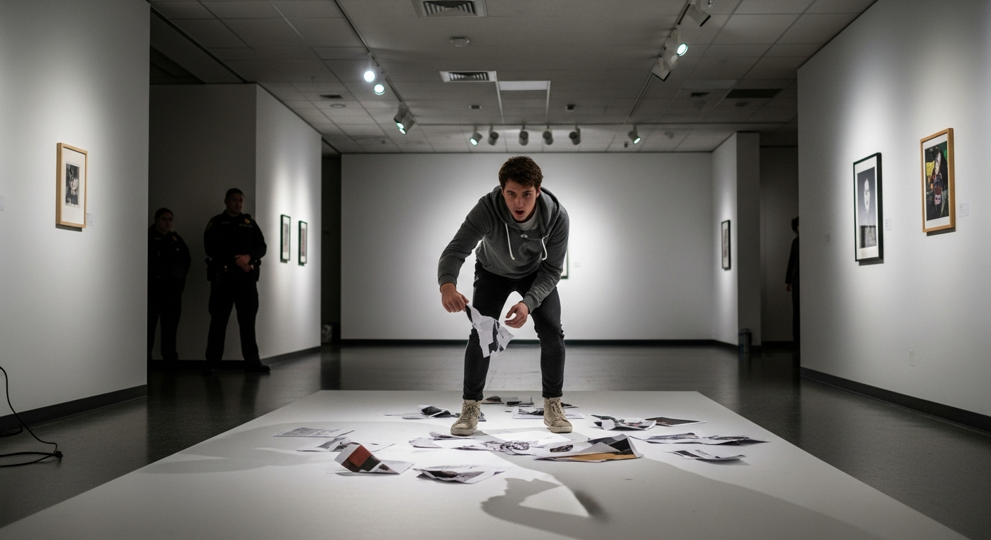 “AI 그림 다 씹어먹었다” 전시회장 난입한 대학생의 기이한 시위