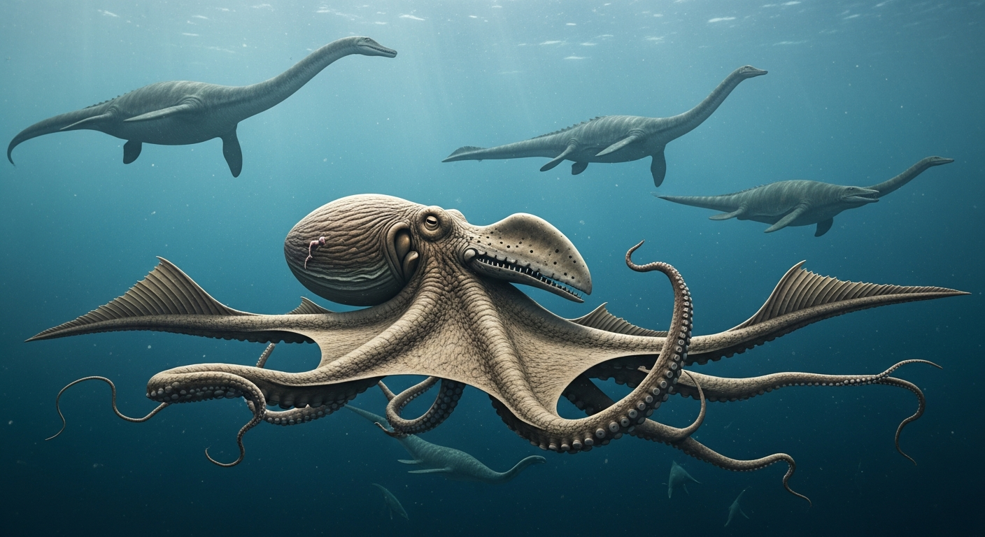 “진짜 크라켄 있었다” 뼈까지 씹는 19미터 거대 문어 화석의 실체