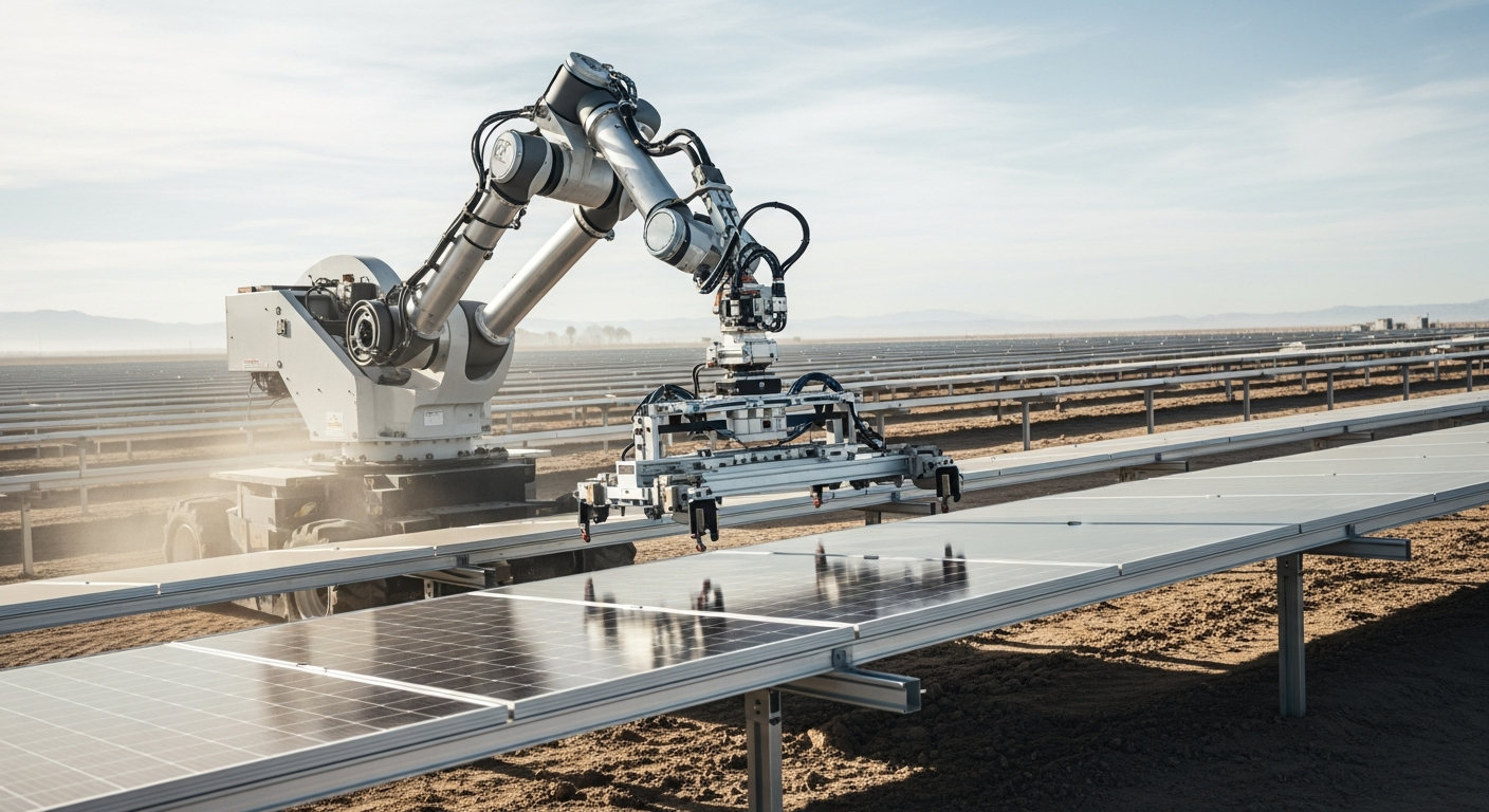 “노동자 24명 몫을 혼자?” 태양광 로봇 설치 현장 가보니