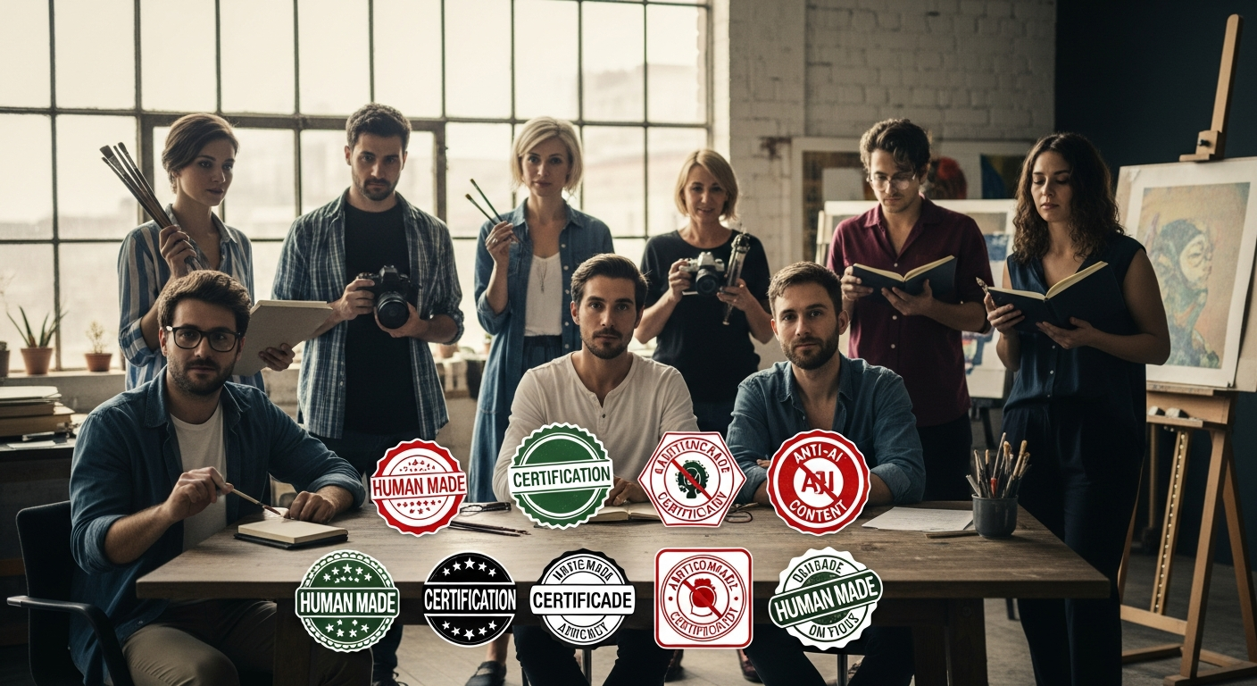 "이거 진짜 사람이 그렸어?" AI 인증 마크 8개 난립에 대혼란